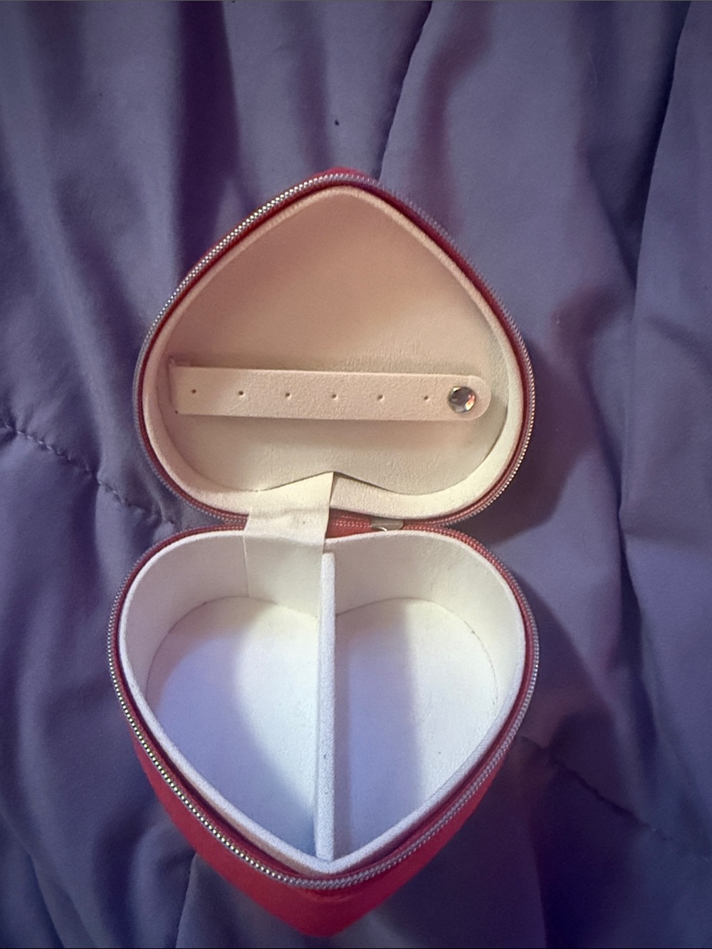 Heart-Shaped Jewelry Box in Red - Unbranded